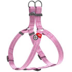 Pink Re Cotton Dog Harness Eco Friendly Small Size 17-22 inch Dog Harness for Small Medium Dogs Reflective Dog Harness with Adjustable Size